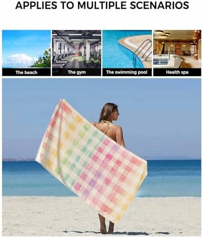 Shine-Home Purple Pink Plaid Towel Set