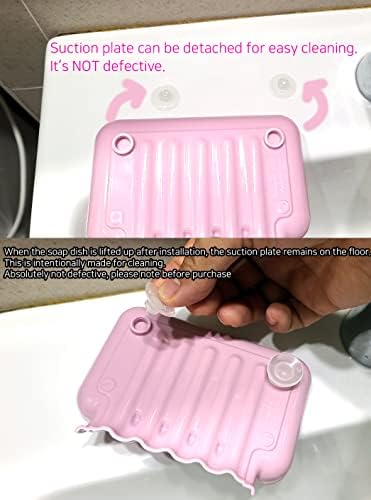 Water Repellent Non Slip Soap Dishes with Suction Cups 3 Pack