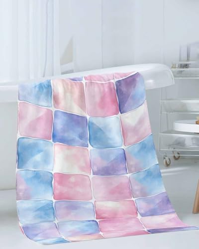Shine-Home Geometric Plaid Towel Set 3PCS