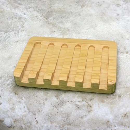 BLULEVAR Bamboo Soap Dish with Waterfall Drain