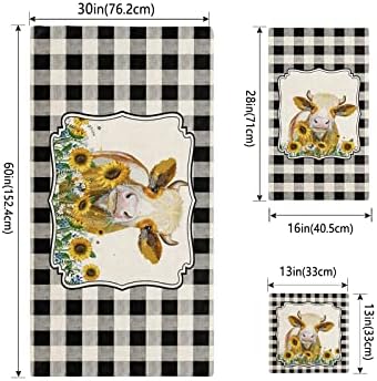 Funny Farm Animal Cow Towel Set for Bathroom