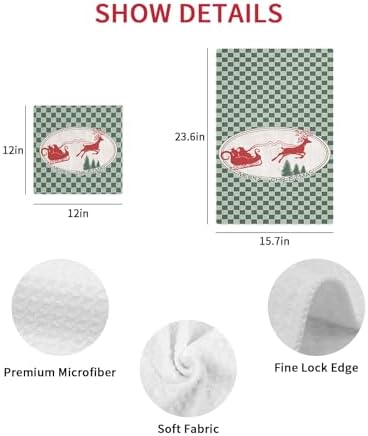 Falaniique Christmas Deer Waffle Towel Set of 3