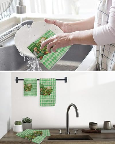 Falaniique Retro Checkered Waffle Towel Set of 4