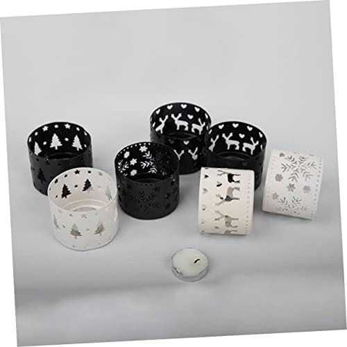 Retro Snowflake Iron Christmas Candle Holder Pen Stand