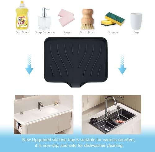 KIACFFH Silicone Soap Holder for Kitchen Sink and Bathroom