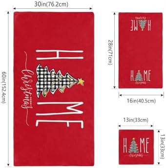 ZOE GARDEN Red Christmas Bathroom Towel Set 1
