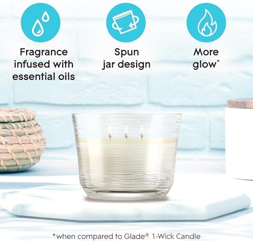 Glade 3-Wick Scented Candle Jar Dewdrop Petals 68 Oz 3 Count