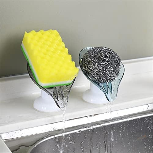 Bulckrew 2PC Leaf Soap Holder Suction Cup Design
