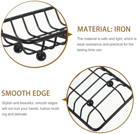 Luxshiny Sturdy Black Soap Dish Holder