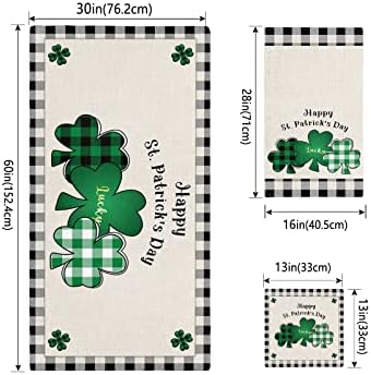 ZOE GARDEN St Patricks Day Towel Set with Shamrock Design