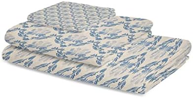Shine Home European Blue Towel Set with Decor