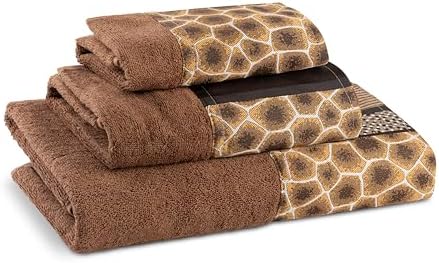 Zahari Home Safari Stripes 3 Piece Towel Set