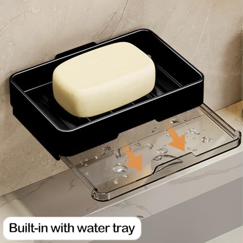 Wall-Mounted No-Punch Soap Box with Suction Cup