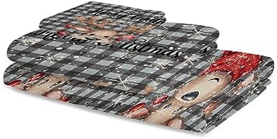 ZOE GARDEN Christmas Grey Bathroom Towel Set 3-PC
