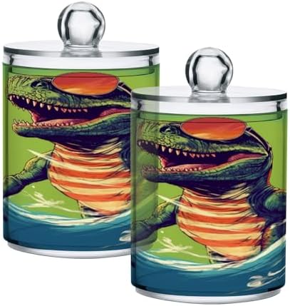 YETTASBIN Dinosaur Clear Storage Jar 2 Pack