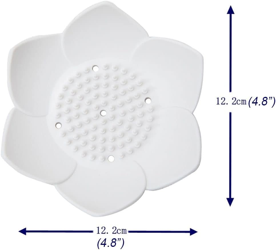 GXMRHWY Silicone Soap Dish Flower Shape White