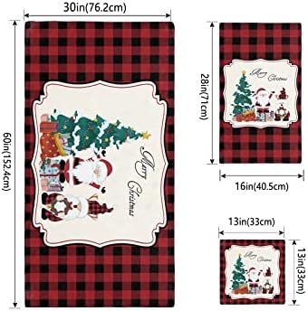 Shine-Home Check Red and Black Towel Set for Bathroom