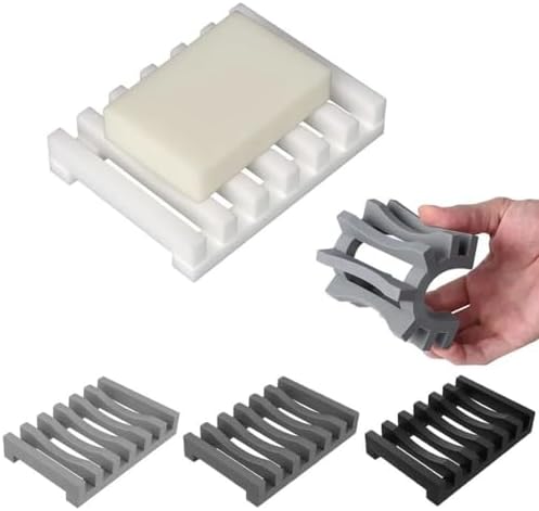 Self Draining Silicone Soap Dish for Shower Bathroom Kitchen