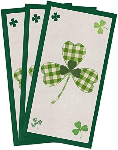 Rocking Giraffee Microfiber Towels 3 Pack St Patrick Day Green Plaid