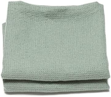 LinenMe Spa Green X2 Linen Waffle Towels Set of 2