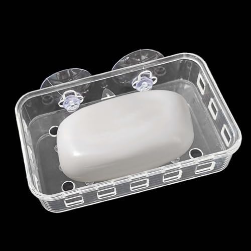 Capiant 1 Pack Suction Cup Soap Dish Holder Clear Acrylic Plastic