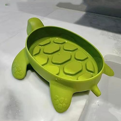 JUOPZKENN Cute Cartoon Soap Dish with Drainage and Non-Slip Design Green