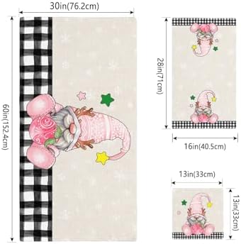 Christmas Bath Towels Set of 3 - Soft and Decorative