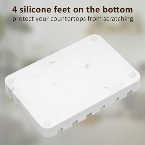 UHEY HOME Resin Soap Dish with Marble Look