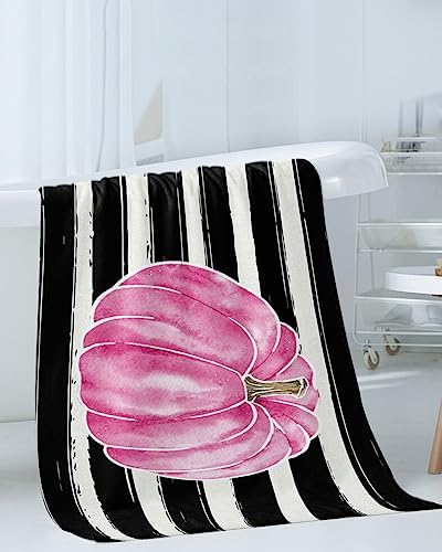 Chees D Zone 3 Piece Bath Towel Set with Pink Pumpkin Design