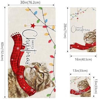Merry Christmas Animal Towel Set of 3