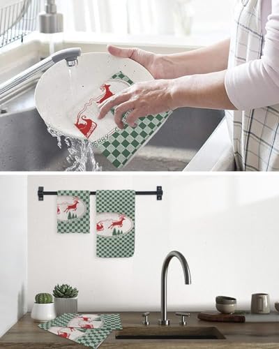 Falaniique Christmas Deer Waffle Towel Set of 3