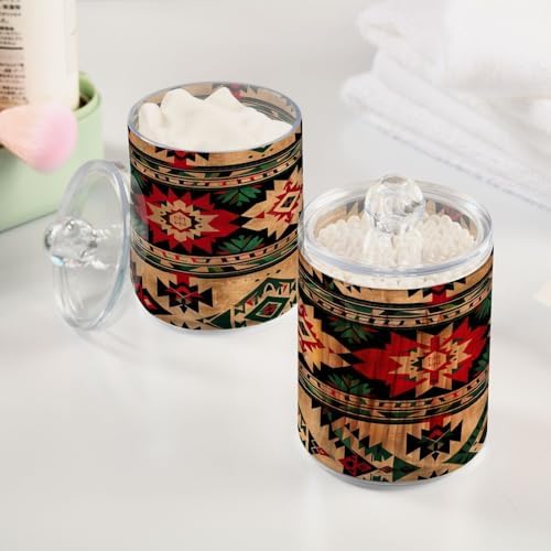 YETTASBIN Aztec Clear Plastic Storage Jars 2 Pack