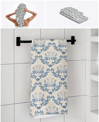 Shine Home European Blue Towel Set with Decor