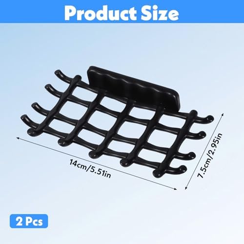 2 Pcs Black Soap Bar Holder with Hooks No Drilling