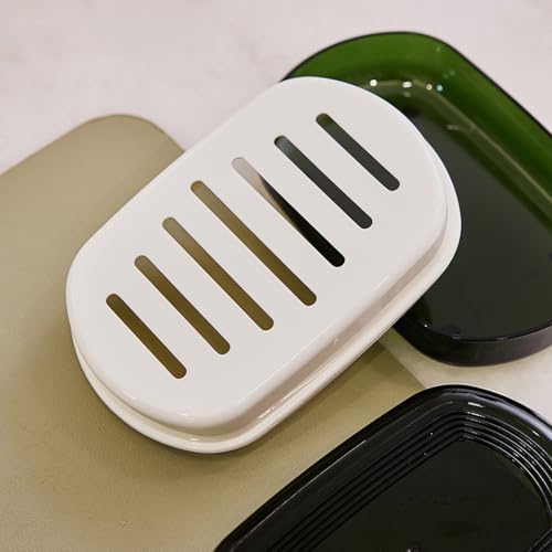 Loyliawa Double-Layer Soap Dish with Lid and Drainage Tray