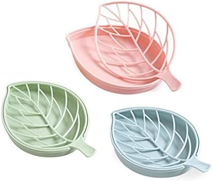 Leadigol Drain Soap Dish 3PCS Leaf Shape Holder
