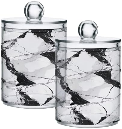 YETTASBIN Marble Clear Storage Jars 2 Pack 1