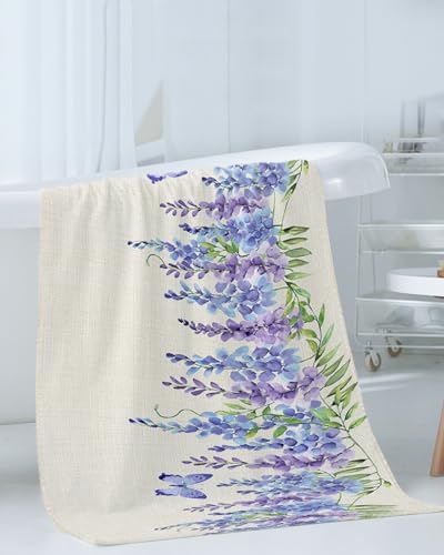 Smile Sunflower 3 Pcs Bath Towel Set - Soft Retro Floral Linen Towels