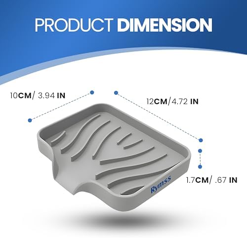 Rymss Silicone Soap Dish with Drain Spout - 47x35 Small