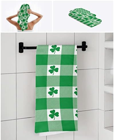 ZOE GARDEN Buffalo Plaid Shamrock Towel Set 1