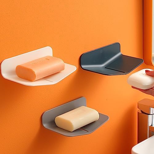 Self-Draining Shower Soap Holder No Drilling Strong Viscosity V-Shaped Design