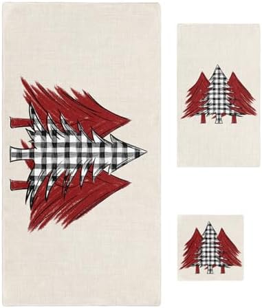 ZOE GARDEN Christmas Tree Checkered Towel Set