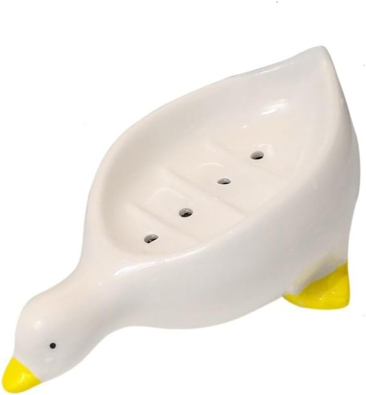 Yellow Duck Soap Box with Drainage Durable Plastic Bathroom Holder