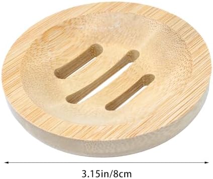 Yueton 2PCS Bamboo Wood Soap Dishes for Bathroom and Kitchen 1