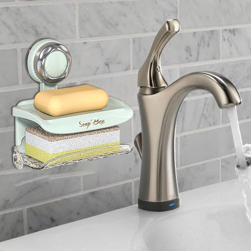 Suction Soap Holder - Double Tray Green Wall Mount