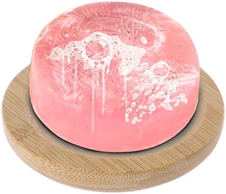 TENYELE Natural Wooden Soap Tray Holder Round Storage