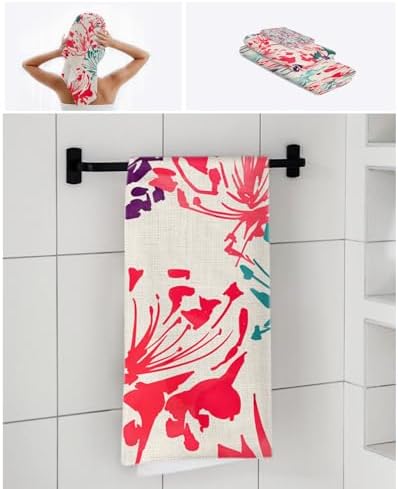 Smile Sunflower 3 Pcs Bath Towels Set with Floral Pattern