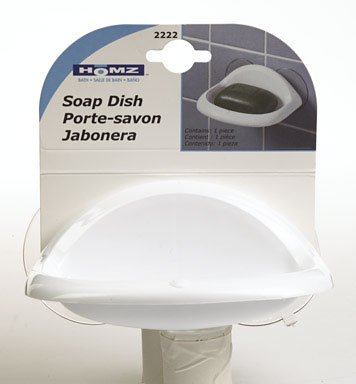 Homz Laundry Suction Soap Dish White 1