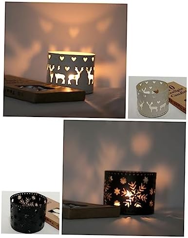 Retro Snowflake Iron Christmas Candle Holder Pen Stand
