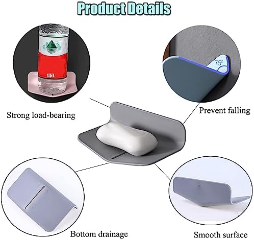 Self-Draining Shower Soap Holder No Drilling Strong Viscosity V-Shaped Design